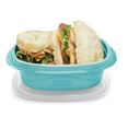 thumbnail image 2 of Rubbermaid TakeAlongs 2.9 Cup On the Go Square Food Storage Containers, Set of 4, Teal Splash, 2 of 2
