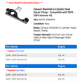 thumbnail image 2 of Exhaust Manifold to Cylinder Head Repair Clamp - Compatible with 2003 - 2009 Hummer H2 2004 2005 2006 2007 2008, 2 of 3