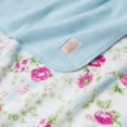 thumbnail image 3 of Paris Hilton Luxe Plush Oversized 60" x 70" Reversible Floral Stripe Blue Throw Blanket, for Adults and Teens, 3 of 7