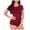 Wine, variant on Lindreshi Shorts for Women Two-Piece Sets Women Short Sleeves Tops Sports Shorts Sweatpants Sweatsuit