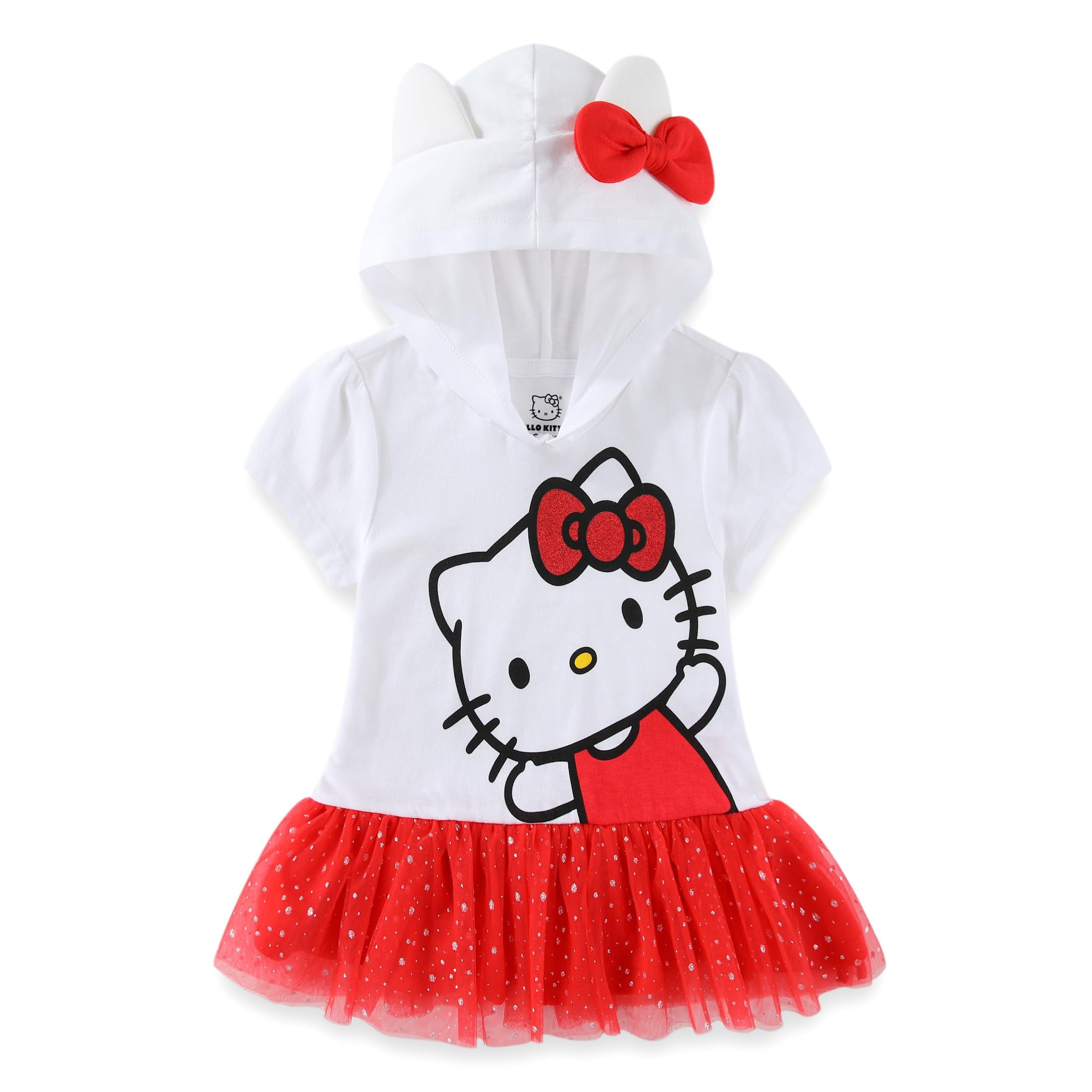 Hello Kitty Sanrio Cosplay Hooded Shirt with Tulle and Legging Pants Set (Girls), 2 Piece Set, Sizes 3T-12