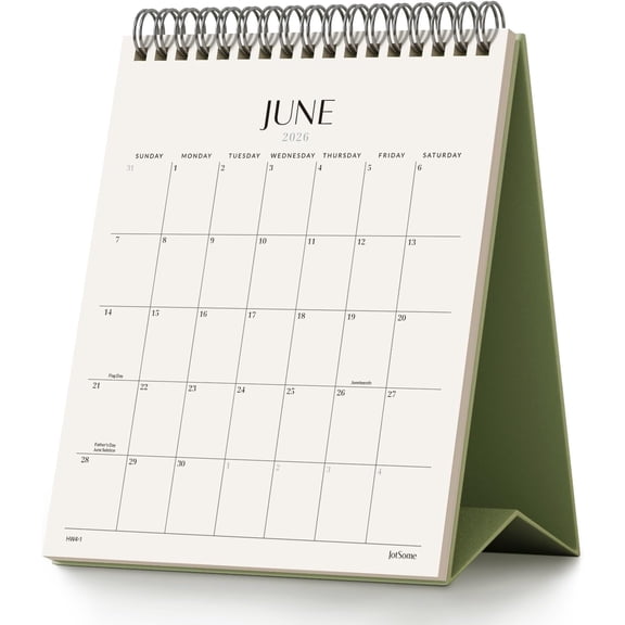 Jotsome Desk Calendar 2026, Small Standing Flip Desktop Calendar From January 2026 to June 2027 for Home and Office, Easy Organizing (Yellow, Small)