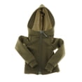 thumbnail image 3 of kusrkot 1/6 Female Long Sleeve Zippered Sweatershirt Tops for 12inch Action Figure Model Green, 3 of 4