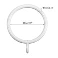 thumbnail image 2 of Curtain Clips Rings Strong Metal Drapery Shower Curtain Ring Rustproof 1.5" Interior Diameter 32 Pack White, 2 of 6