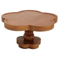 thumbnail image 2 of Vintage Flower-Shaped Wood Cake Stand – Rustic Acacia Wood Dessert Display, Multi-Use Serving Tray, Farmhouse Cake Pedestal, Wedding & Party Dessert Holder, 2 of 6