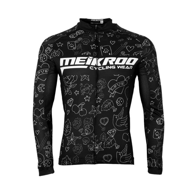 Maillot de ciclismo de manga larga con cremallera para ciclismo L