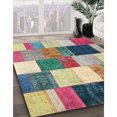 thumbnail image 2 of Ahgly Company Indoor Rectangle Contemporary Sage Green Patchwork Area Rugs, 2' x 4', 2 of 6