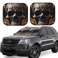 thumbnail image 1 of Saiise Gold Pattern Black Skull for Foldable Car Sun Shades (2-Pack) Offer Sun Protection with an Easy-fold Design for Convenient Windshield Shading-Small, 1 of 6