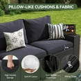 thumbnail image 2 of Aoxun Patio Furniture Set, 6 Pcs Outdoor Patio Furniture Sets with 4in Thicken Cushion, Widen Armrests Wicker Outdoor Sectional for Backyard (Waterproof Cover Include), 2 of 6