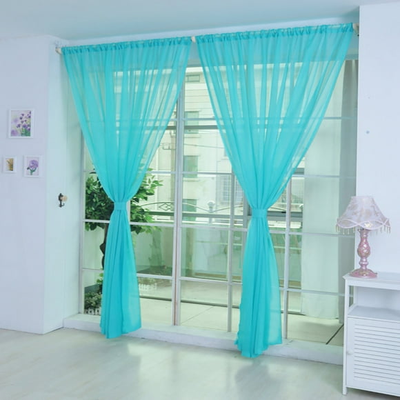 Pedty Curtain Panels Sheer Curtains for Living Room 1 Pcs Pure Color Tulle Door Window Curtain Drape Panel Sheer Scarf Valances