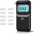 thumbnail image 1 of Alcootest, Alcootest Portable pour Tests d'Alcool, Testeur d'Alcootest à Haute Précision Rapide avec Écran LCD et 10 Pcs Embouchures Réutilisables pour Usage Personnel et Professionnel, 1 of 7