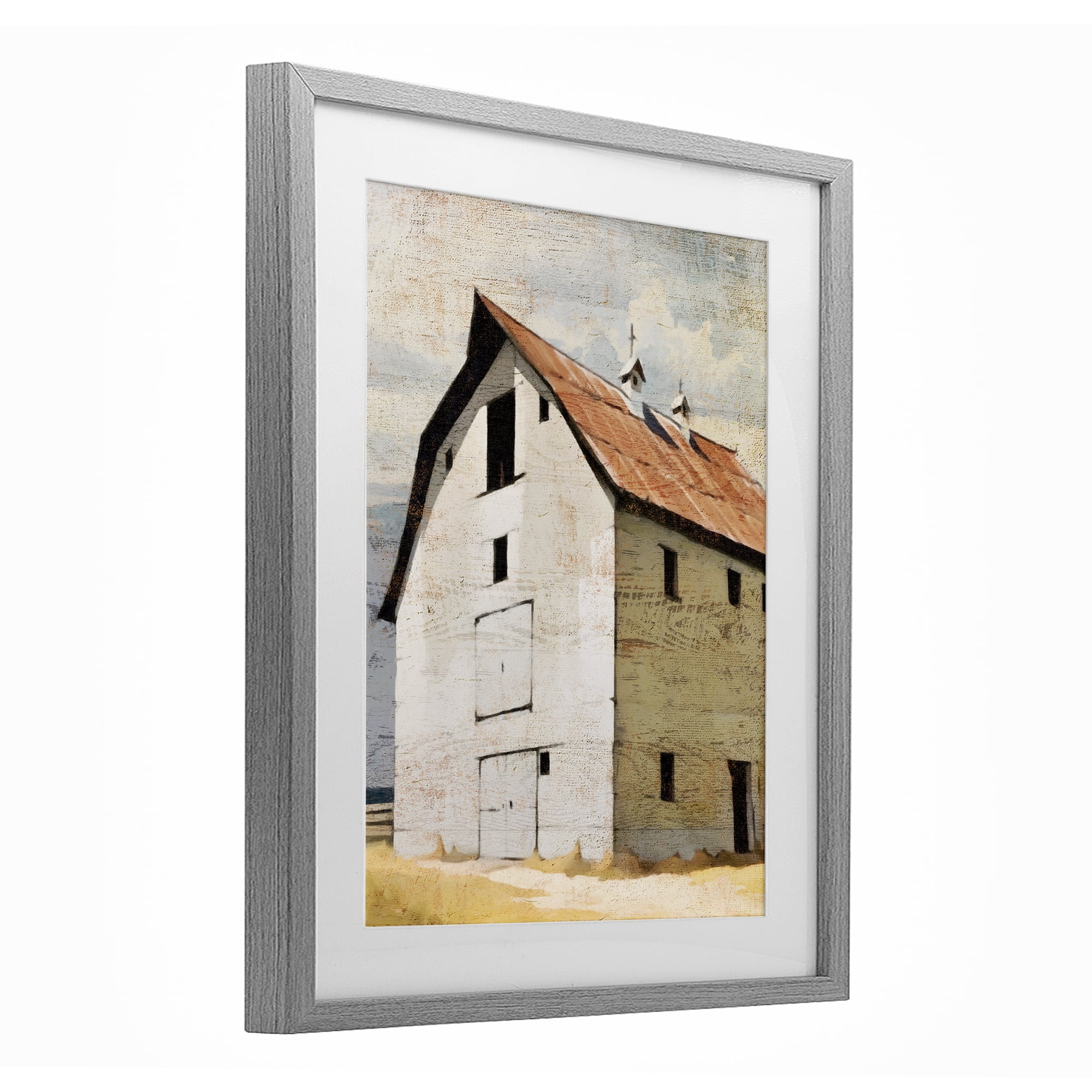 Stupell Industries Rustic Big Barn Red Gray Framed Print Under Glass, design by Susan Jill