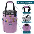 thumbnail image 4 of PAVILIA Crochet Bag Knitting Bag Organizer, Yarn Bag Storage Tote for Crocheting On The Go, Knitting Accessories Supplies Holder with Grommets, Gift for Crochet Lovers Knitters (Heather Purple), 4 of 9