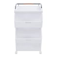 thumbnail image 1 of Rolling Storage Cart, Multifunction Laundry Basket Breathable Organizing Rack with 4 Wheels for Bathroom Kitchen Living Room, 1 of 7