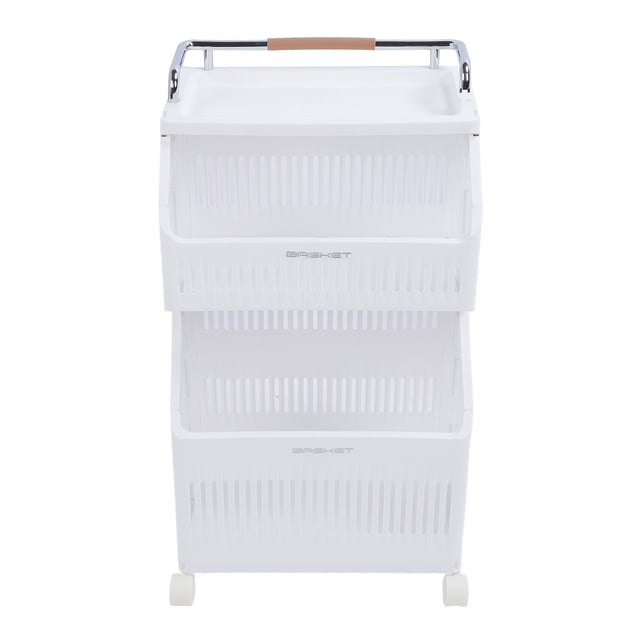 Rolling Storage Cart, Multifunction Laundry Basket Breathable Organizing Rack with 4 Wheels for Bathroom Kitchen Living Room