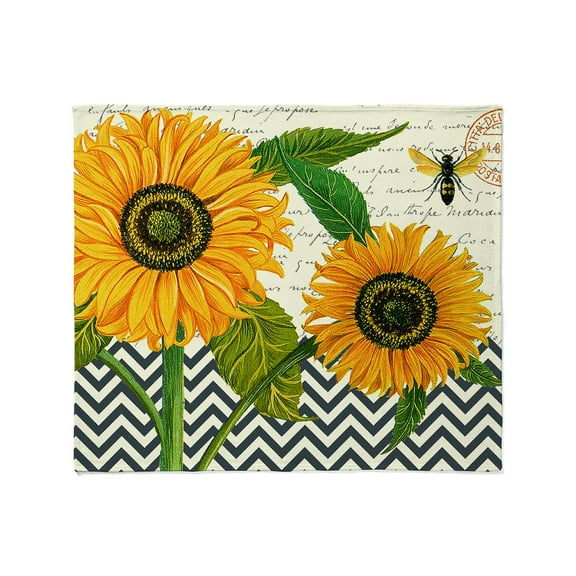 CafePress - Modern Vintage Sunflower Throw Blanket - Soft Fleece Throw Blanket, 50"x60" for All Ages