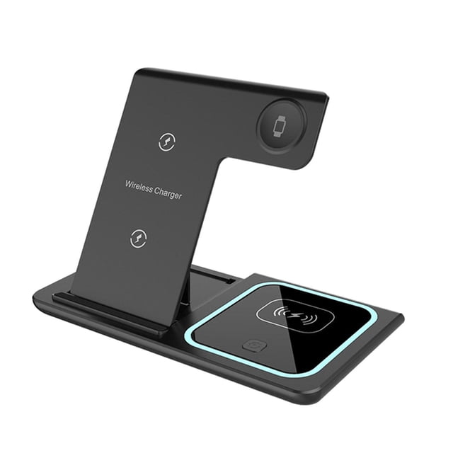 3In1 Wireless Fast Charger Dock Soporte Para Los Auriculares De IWatch Smartphone Negro Sunnimix Cradle de carga inalámbrica