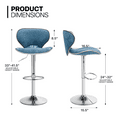 thumbnail image 2 of MoNiBloom Velvet Adjustable Counter Height Bar Stools Set of 4, Swivel Kitchen Counter Island Dining Chairs with Backrest, Modern Barstools, Blue, 2 of 10