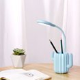thumbnail image 5 of Lampe de Bureau, Enfants Led Usb Rechargeable 3 Niveau Gradation Chevet Lampe de Table de Lecture avec Porte-Crayon (Bleu), 5 of 5