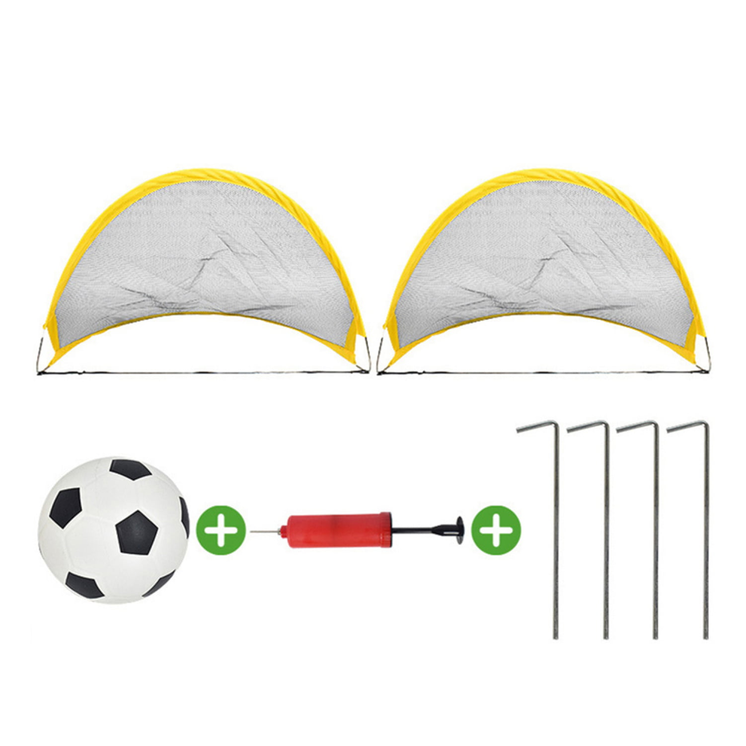 2PCS Childrens Kids Football Goal Portable Foldable Indoor Garden Football Toy 