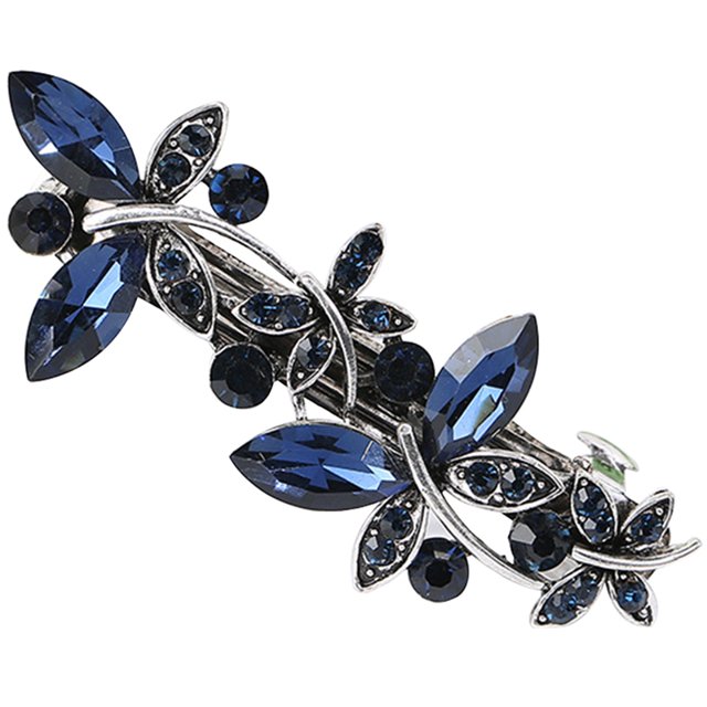 Leaf Hair Clip Decorative Rhinestone Hair Pin Alloy Hair Clip Leaf Hair Barrette
