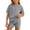 Gray, variant on FRSASU Girl's 2 Piece Short Set Kids Summer Outfit for Girl Short Sleeve T-shirt Elastic Waist Tight Shorts Pants Set Yellow