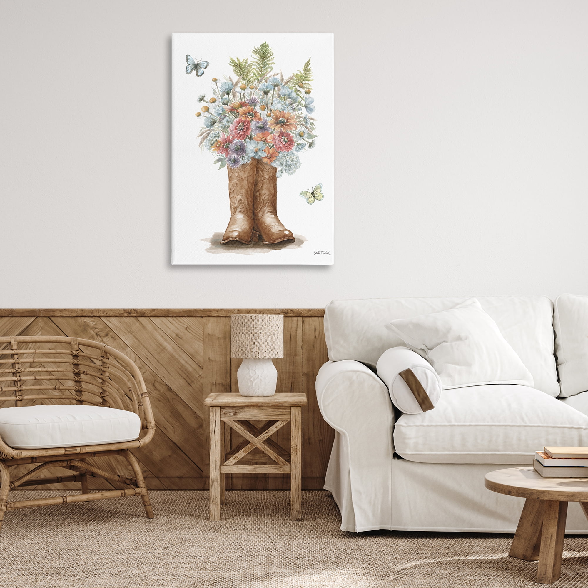 Stupell Industries Wildflower Western Bouquet Botanical & Floral Painting Gallery Wrapped Canvas Art Print Wall Art, 24 x 36