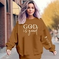 thumbnail image 2 of WENWU Women Sweatshirt Long Sleeve Sweatshirt Pullover Women Gold Women'S Crewneck Sweatshirts Fall Essentials Women Clothing Casual Wear, 2 of 4