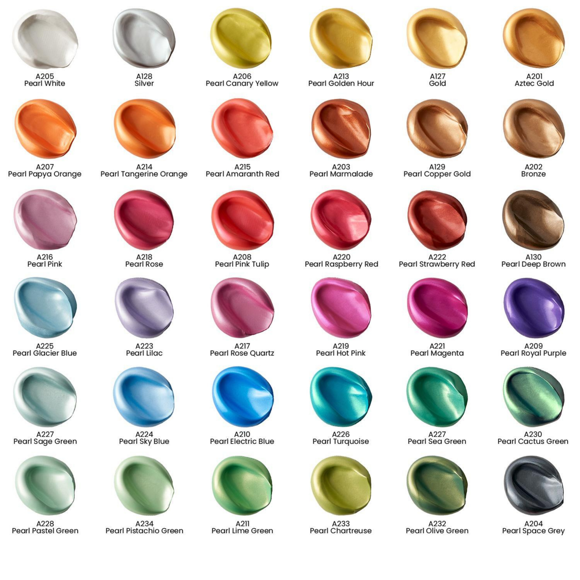 Arteza Acrylic Artist Paint, Metallic Finish, Multicolor, Set of 36, 22 mL