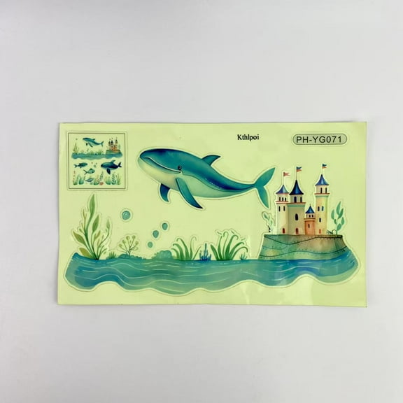 Kthlpoi Wall decals,Ocean Fish Wall Decals Glow in The Dark Under The Sea Wall Decals Sea Animals Wall Stickers Removable Waterproof Peel and Stick