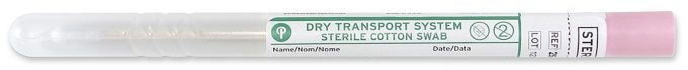Puritan Sterile Cotton Swab, 6" Wood shaft, with Dry Transport Tube, 100/box