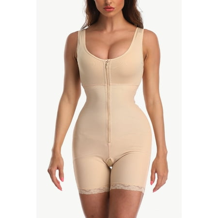 

Full Size Zip-Up Lace Detail Shapewear