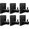 thumbnail image 1 of Adhesive Hook Heavy Duty (Pack of 6) Wall Hook Hanger for Hat Key Towel Robe Coat Bathrobe, 1 of 5