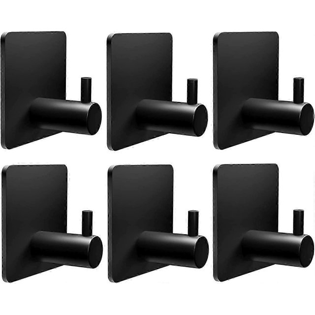 Adhesive Hook Heavy Duty (Pack of 6) Wall Hook Hanger for Hat Key Towel Robe Coat Bathrobe