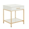 thumbnail image 2 of OSP Home Furnishings Alios End Table with White Gloss Finish and Gold Chrome Plated Base, 2 of 6