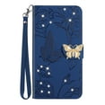 thumbnail image 2 of for Samsung Galaxy A54 5G Flower Pattern Wallet Case, with Wrist Hand Strap Crossbody Lanyard, Sparkle Rhinestone Butterfly Cover with Card Slots & Kickstand & Magnetic Clasp Case, Darkblue #1, 2 of 11