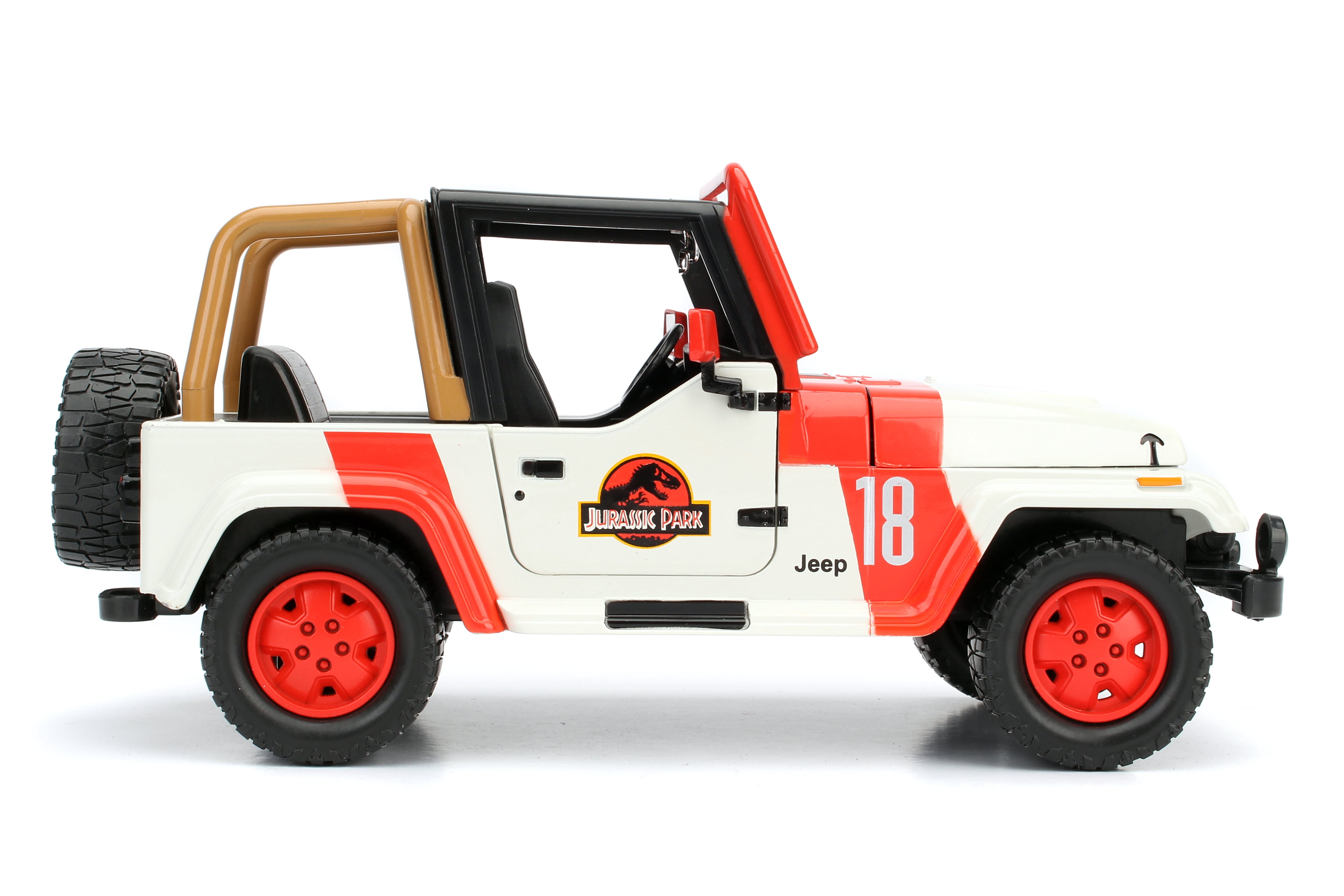 Jurassic World 1:24 Jeep Wrangler Die-cast Car with Tire Rack Play Vehicles