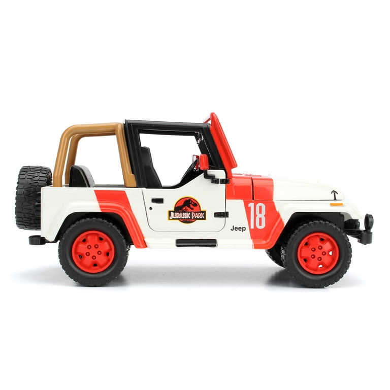 Jurassic World 1:24 Jeep Wrangler Die-cast Car with Tire Rack Play