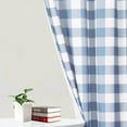 thumbnail image 5 of HOMERRY 28"Wx36"L Kitchen Curtains Buffalo Plaid Gingham Farmhouse Light Filtering Cafe Curtains,Light Blue，Set of 2, 5 of 7
