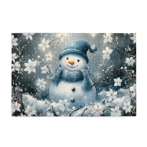 1000 PCS 1000 Piece Vibrant Jigsaw Puzzle Cute Snowman,Challenging Brain Exercise,Family leisure,stress relief and entertainment,Modern Art Wooden Puzzles for Adults,Holiday Gifts