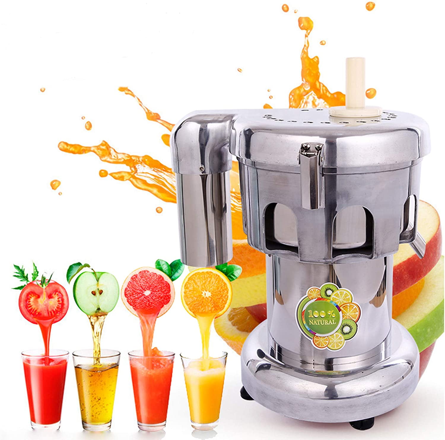 INTSUPERMAI Commercial Stainless Steel Juice Extractor Electric Fruit and Vegetable Juice Maker
