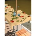 thumbnail image 2 of Outdoor Tablecloth with Umbrella Hole for Patio/Picnic/Party/Camping, Ladybugs Eucalyptus Waterproof Table Cloth Square Cover Washable, Spring Botanical Leaves Yellow (54"x 54"), 2 of 8