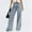 *Light Blue, variant on Women's Classic Vintage Wide Leg Jeans Trouser,Casual Baggy Trendy Denim Pant White,Womens Plus L