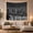 City Bridge Night, variant on Monochromatic Brooklyn Bridge Cityscape Against Dark Sky Moody Vintage for Art Enthusiasts Urban Nightscape Decor Housewarming Gift Tapestry Wall Hanging for Living Room and Bedroom