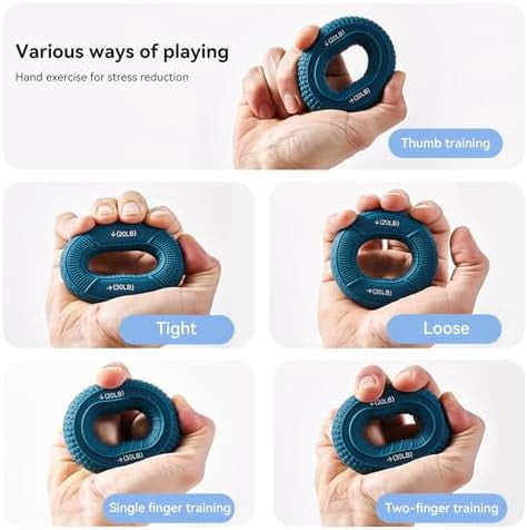 Hand Grip Strengthener, Grip Strength Trainer, Fingers Exerciser - Silicone Rings for Muscle Training Sports Rock Climbing Finger Rehabilitation Training,Hand & Wrist Muscles Trainer Stress Relie