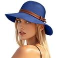 thumbnail image 3 of HuangHuanChen Sun Hats For Women Summer UPF 50+ UV Protection Sun Hat Wide Brim Packable Foldable Bucket Hat Garden Sunhat for Women Beach Hat for Travel Holiday Blue One Size, 3 of 6
