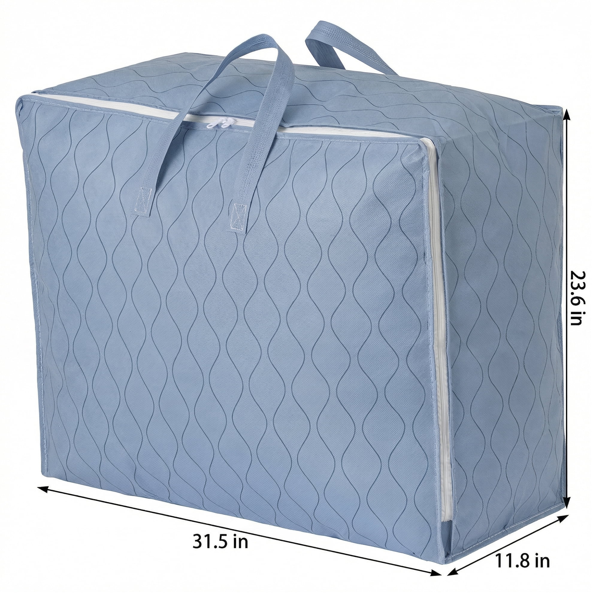 Unique Bargains Storage Bag for Organizing Comforter and Closet Blue 31.5"x11.8"x23.6"