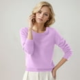 thumbnail image 2 of Tiweut Sweaters for Women Round Neck Long Sleeve Pullover Sweater Solid Color Loose Fit Warm Regular Tops Light Purple,XL, 2 of 4