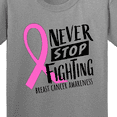 thumbnail image 4 of Inktastic Never Stop Fighting Breast Cancer Awareness Youth T-Shirt, 4 of 5