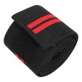 thumbnail image 4 of Sports Knee Wraps, Knee Brace Elastic Increase Knee Stability Compression Flexible Smooth Bonding  for Weightlifting for Squats for Gym Workout Black Red, 4 of 7